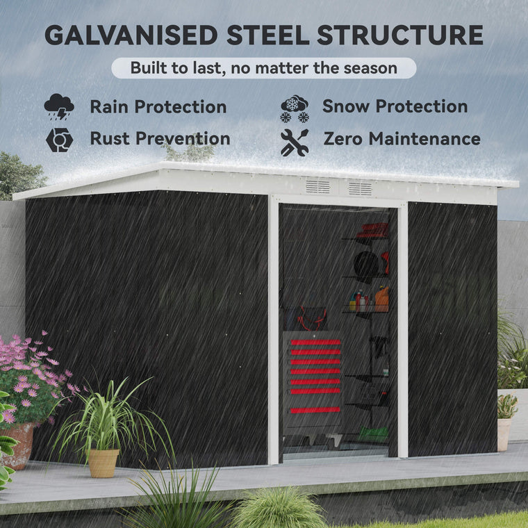 9' x 4' Garden Shed with Foundation Kit and Ventilation