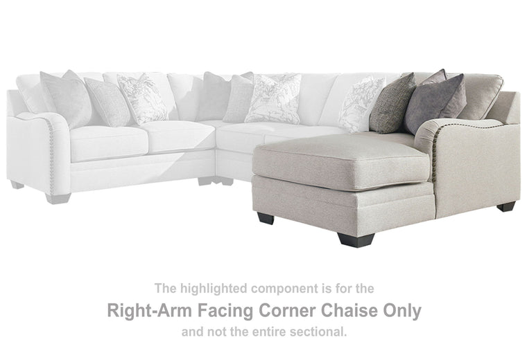 Dellara - 3-Piece Sectional With Raf Corner Chaise - Chalk