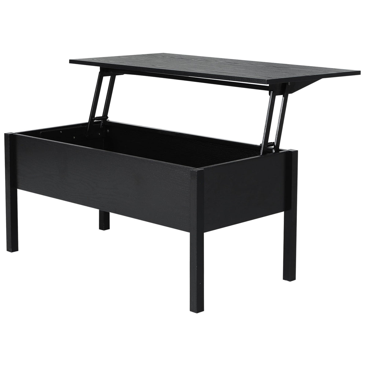 39" Lift-Top Coffee Table with Hidden Storage - Black