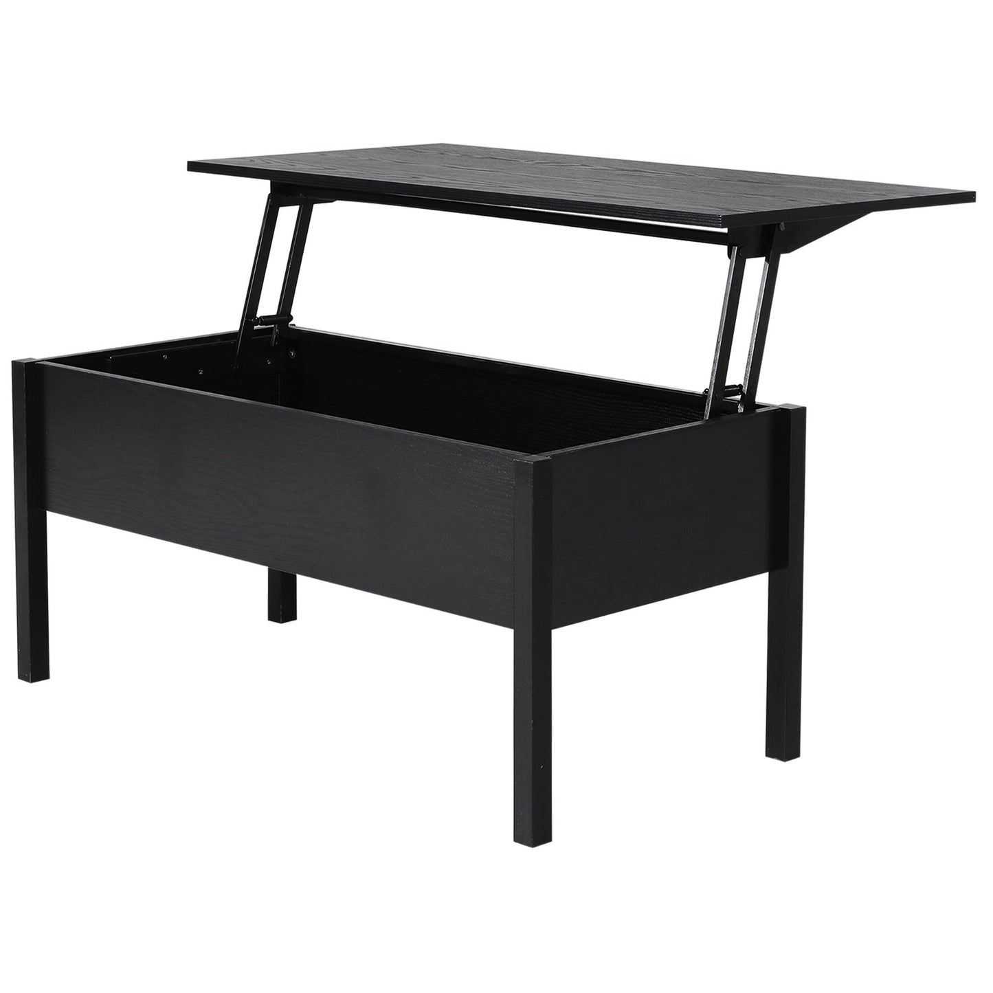 39" Lift-Top Coffee Table with Hidden Storage - Black