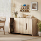 62" Sideboard Buffet Cabinet with Soft-Close Doors - Natural Wood