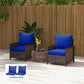4-Piece Seat Cushion Pillows Replacement, Patio Chair Cushions Set with Back for Indoor Outdoor, Navy Blue