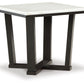 Fostead - White / Espresso - Square End Table