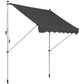 6.6'x5' Manual Retractable Patio Awning Window Door Sun Shade Deck Canopy Shelter Water Resistant UV Protector Grey