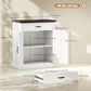 30" Farmhouse Buffet Cabinet with Barn Doors - White