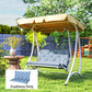 Garden Bench Cushion with Backrest, Non-Slip 2 Seater Soft Pad with Ties, Blue