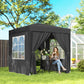 6.6'x6.6' Pop Up Canopy Tent with Sidewalls, Instant Sun Shelter Camping Gazebo with Carry Bag, Black