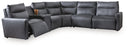 6 Pc. Power Reclining Sectional With 2 Armless Chairs And Audio Console