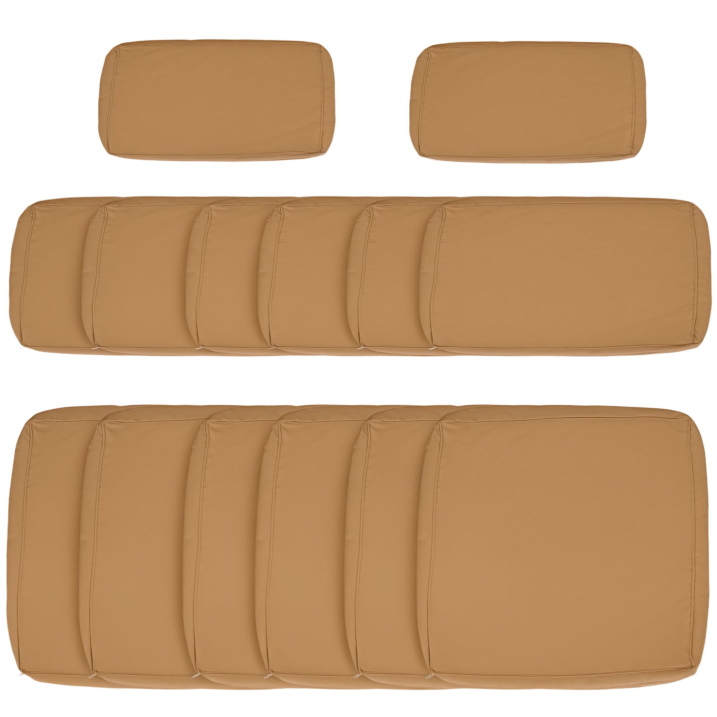 Outdoor 14pc Patio Rattan Sofa Set Cushion Polyester Cover Replacement Set - No Cushion Included Beige | Canada