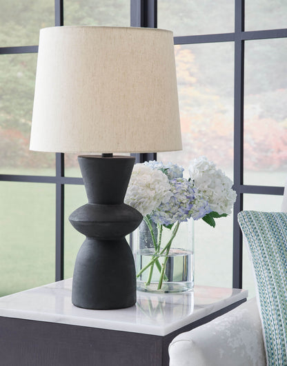 Scarbot - Distressed Black - Paper Table Lamp (Set of 2) - Forward Furniture