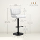 Swivel PU Leather Barstools Set of 2 Adjustable Bar Stools with Footrest Back for Kitchen Counter Dining Room White