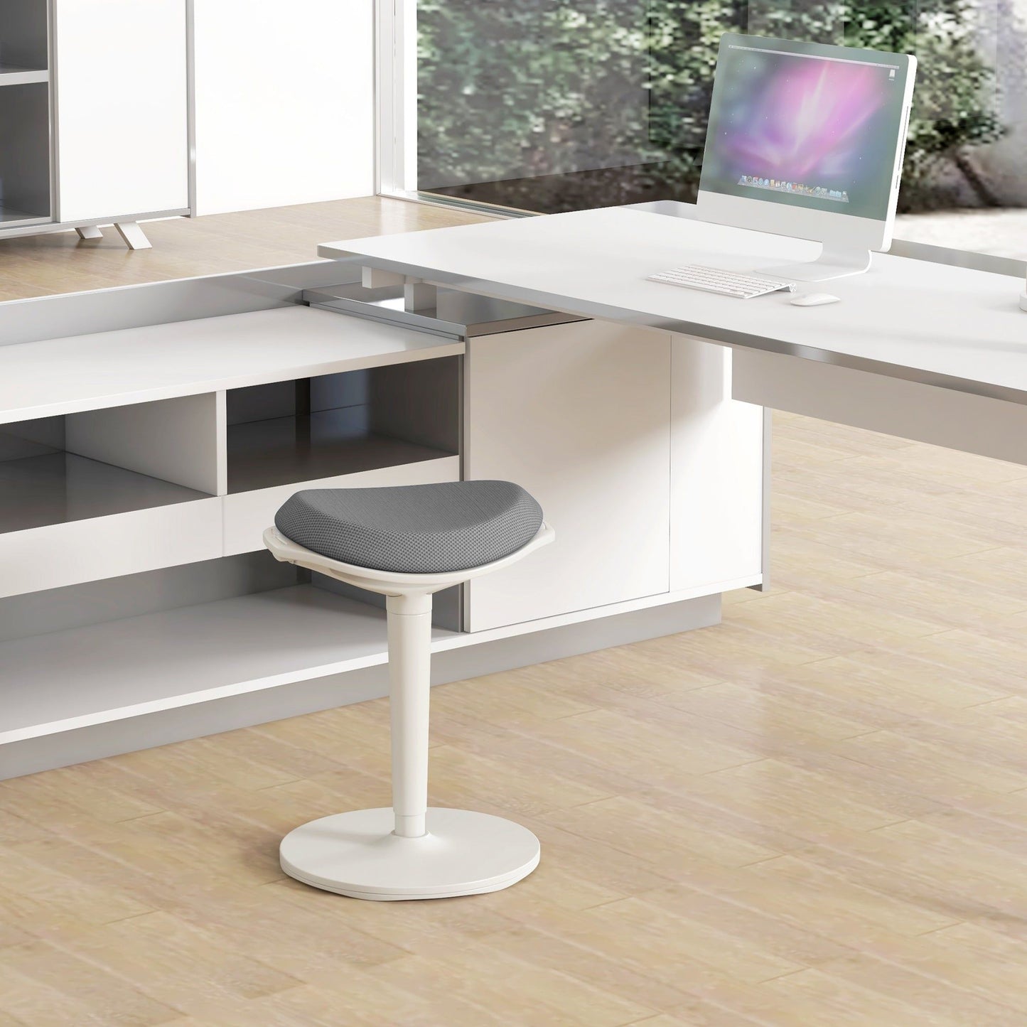 Ergonomic Wobble Standing Desk Stool - Grey