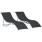 Pool Chaise Lounge Chairs Set of 2, S-shaped Foldable Outdoor Chaise Lounge Chair Reclining for Patio Beach Garden With 264lbs Weight Capacity, Black