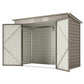8 x 4FT Galvanized Garden Storage Shed, Metal Outdoor Shed with Double Doors and 2 Vents, Light Grey