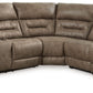 Ravenel - Fossil - 3-Piece Power Reclining Sectional With Laf Power Reclining Loveseat With Console - Faux Leather