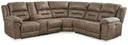 3 Pc. Power Reclining Sectional With Left Arm Facing Power Reclining Loveseat With Console