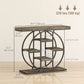 39.4" Console Table with Storage Shelves, Industrial Sofa Table for Living Room, Hallway, Rustic Brown