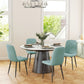 Upholstered Dining Chairs Set of 4 with Steel Legs - Green