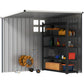 Outdoor Storage Shed, Metal Garden Shed with Window, 2 Vents and Lockable Door for Backyard, Garden, Patio