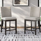 Neymorton - Upholstered Barstool (Set of 2) - Dark Grayish Brown