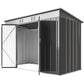 9' x 4' Galvanized Steel Garden Storage Shed with Lockable Doors, Gloves and 2 Air Vents for Backyard, Patio, Lawn