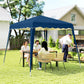 8' x 8' Pop Up Canopy, Outdoor Foldable Tent, Portable Canopy Tent with Carrying Bag for Camping, Party, Picnic, Blue