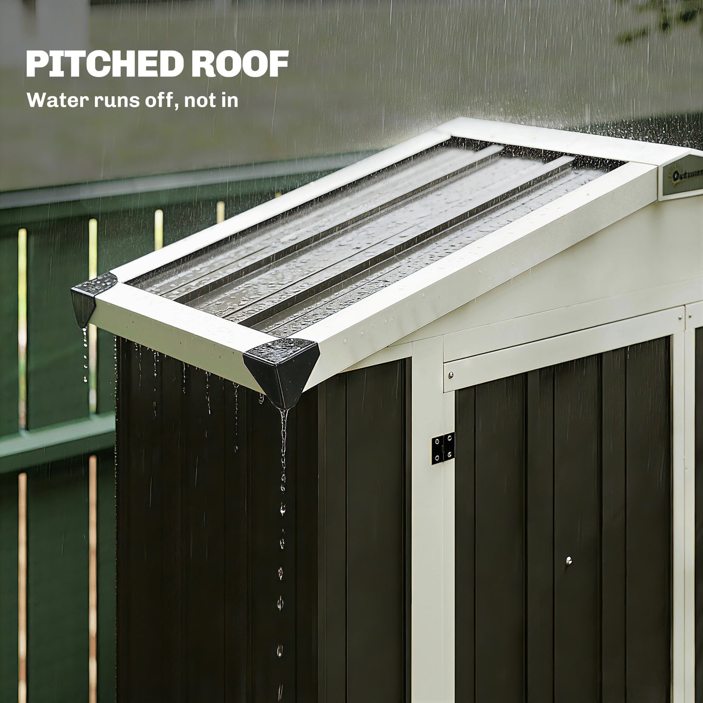 Apex Roof Metal Garden Shed with Shelf
