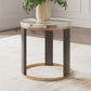 Jazmore - Round End Table - Brown / Brass Finish