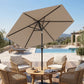 Patio Sun Umbrella, Outdoor Parasol with 6 Ribs, Khaki