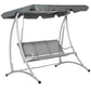3 Person Patio Swing Seats with Adjustable Canopy Outdoor Swing Chair Bench for Garden, Poolside, Dark Grey