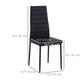 High Back Dining Chairs, Modern Upholstered PU Leather Accent Chairs with Metal Legs for Kitchen, Set of 4, Black