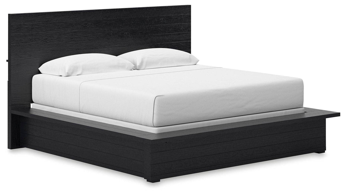 Londer - King Panel Bed - Black