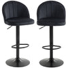 Swivel Counter Height Bar Stools Set of 2 with Footrest - Black
