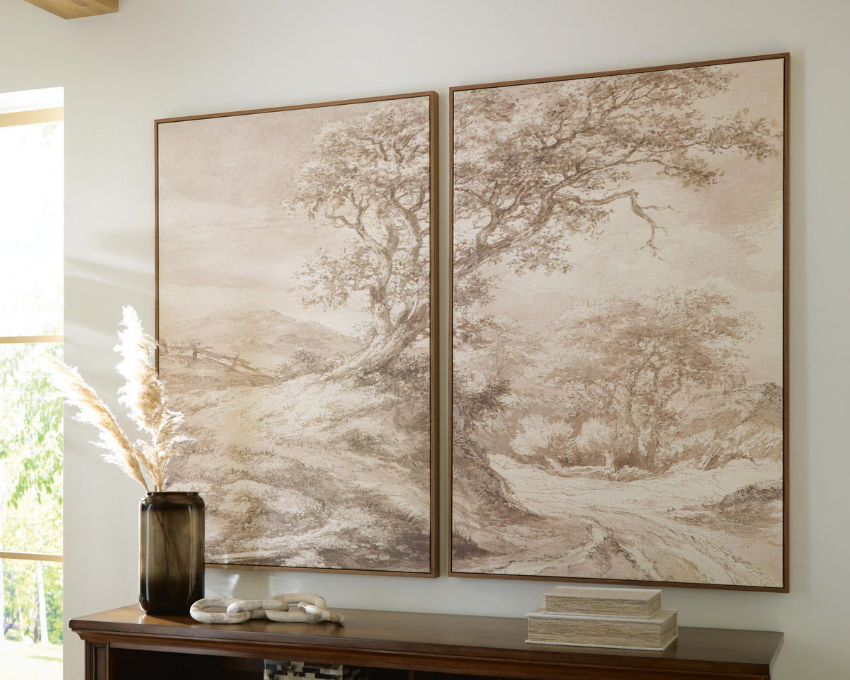 Stormish - Wall Art Set (Set of 2) - Beige / Brown