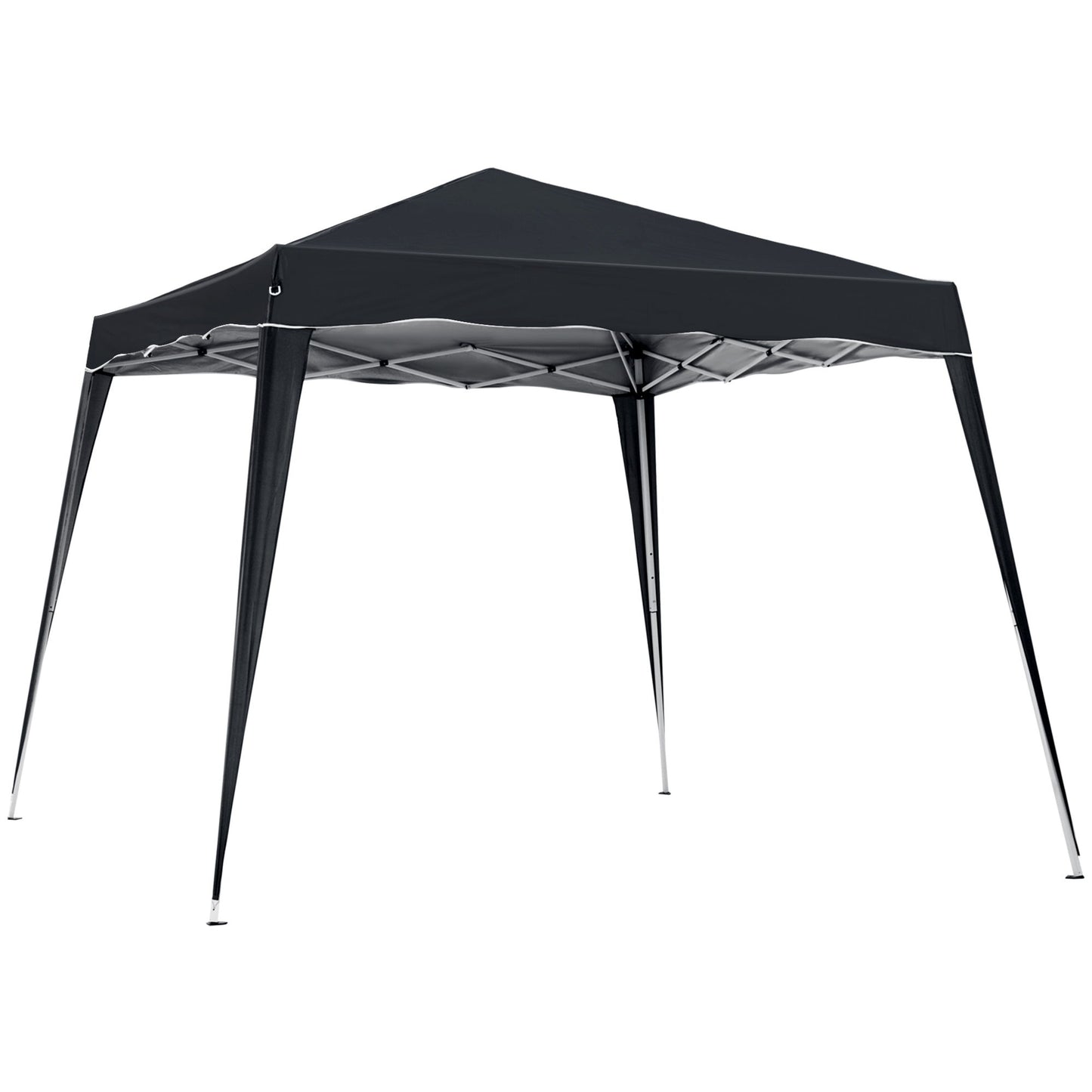 8' x 8' Pop Up Canopy, Outdoor Foldable Tent, Portable Canopy Tent with Carrying Bag for Camping, Party, Picnic, Black