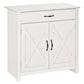 Farmhouse Sideboard Buffet with Barn Doors - Distressed White