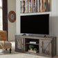 Wynnlow - TV Stand With Faux Firebrick Fireplace Insert - Gray