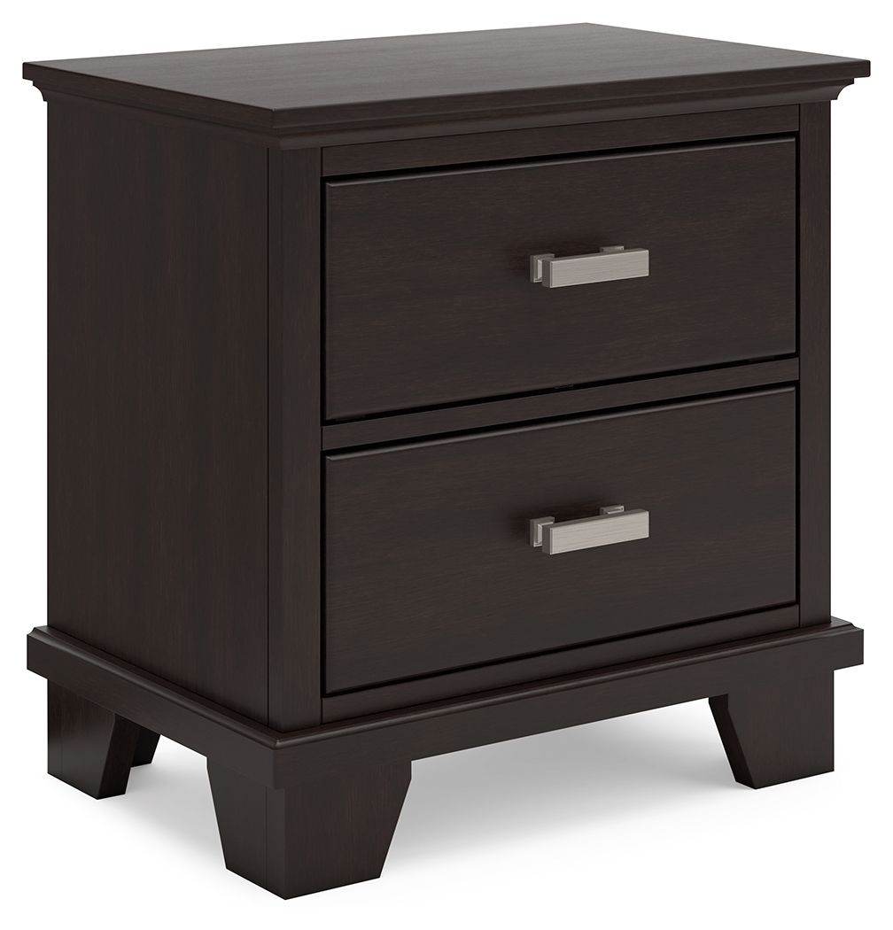 Covetown - Two Drawer Night Stand - Dark Brown