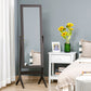 Full Length Mirror, Free Standing Full Body Mirror with Rectangular Frame, Adjustable Angle for Dressing Room, Bedroom, Living Room, Dark Brown