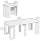 23.6"-70.9" Extendable Dining Table for 6-8 People, Space-Saving Rectangular Kitchen Table for Small Spaces, Dining Room, Kitchen, Living Room, White