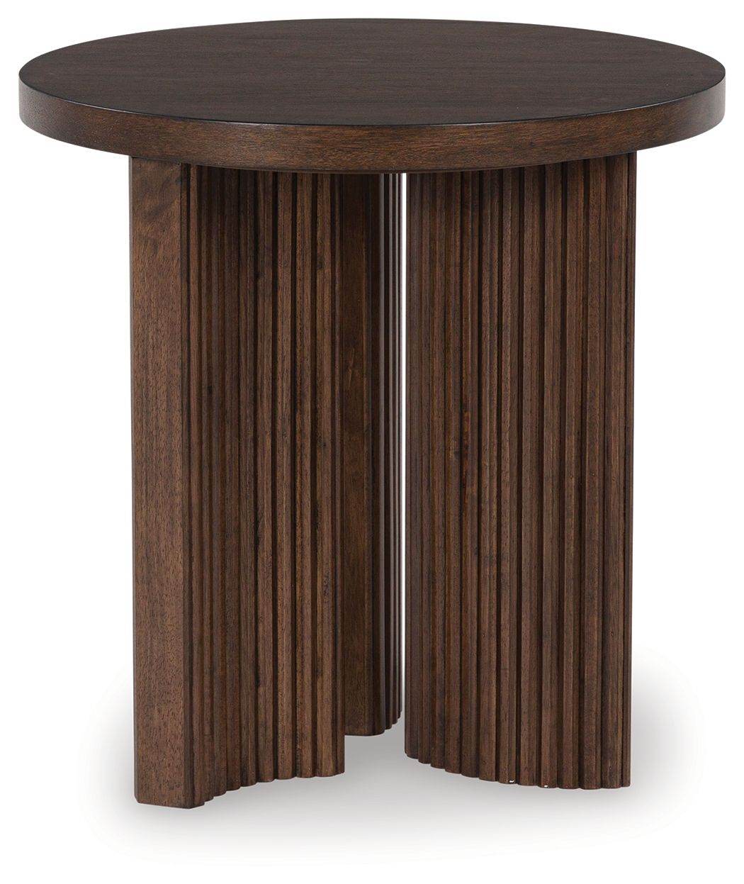 Korestone - Dark Brown - Round End Table - Forward Furniture