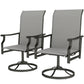 Patio Swivel Chair Set of 2, Swivel Rocker Outdoor Chairs with High Back, for Lawn Garden Backyard Deck, Light Grey