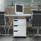 3-Drawer Mobile Filing Cabinet with Wheels - White