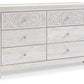 Paxberry - Six Drawer Dresser - Medallion Drawer Pulls - Whitewash