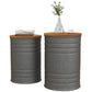 Set of 2 Round Nesting Tables with Storage - Grey