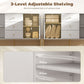 Buffet Cabinet, Modern Sideboard with 3 Soft-Close Drawers and 2 Adjustable Shelves for Living Room, Kitchen, White