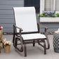 Outdoor Glider Chair, Patio Glider with Steel Frame and Mesh Fabric, Outdoor Chair for Backyard, Garden, Porch, Beige