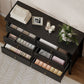Double Chest of Drawers, Modern 6 Drawer Dresser for Bedroom, Living Room, Hallway, Closet, Black