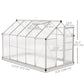 6' x 10' x 6.6' Polycarbonate Greenhouse, Walk-In Green House Kit Garden, Plants Grow, Galvanized Sheet Aluminum Frame with Rain Gutter, Vents and Sliding Door, Sliver