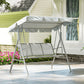 3-Seater Outdoor Swing Chair, Patio Swing, A Frame Porch Swing with Canopy, Garden Hammock Glider Bed, Light Grey